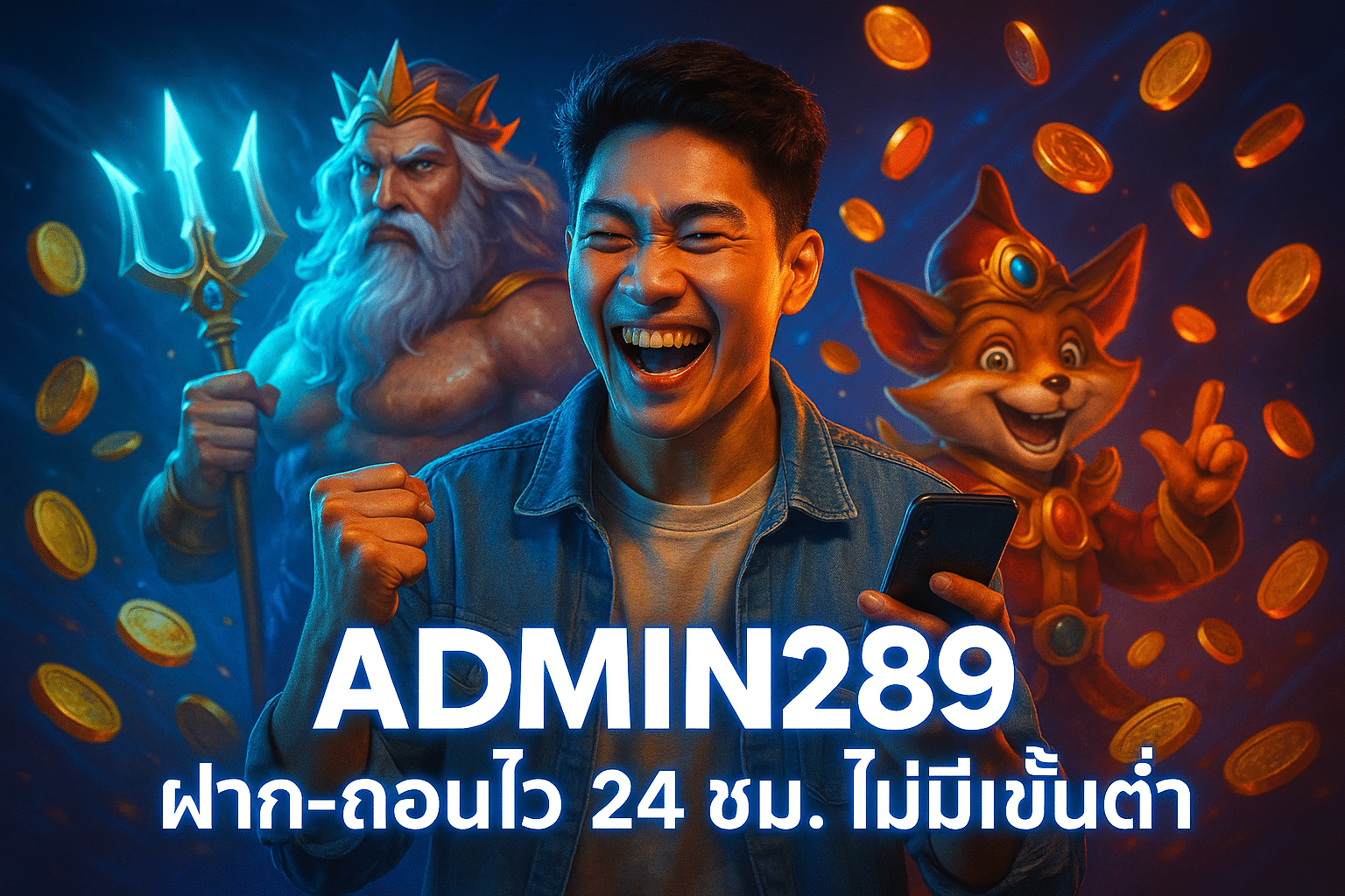 ADMIN289 ฝาก-ถอนไว 24 ชม. ไม่มีขั้นต่ำ